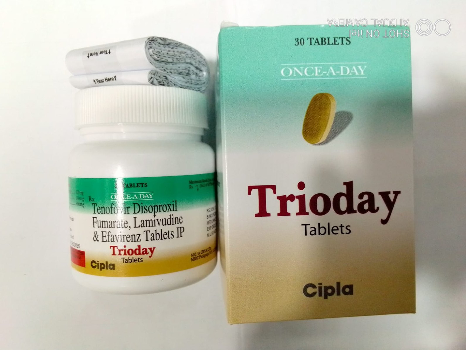 Lamivudine, Tenofovir Disoproxil Fumarate And Efavirenz Tablet