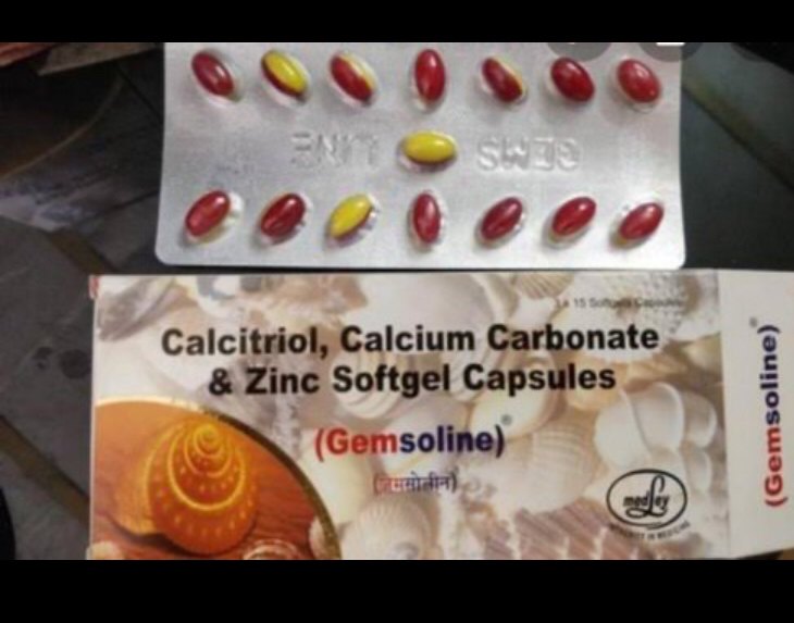 Calcium Carbonate Mineral Calcitriol Vitamin D3 And Zinc Capsule