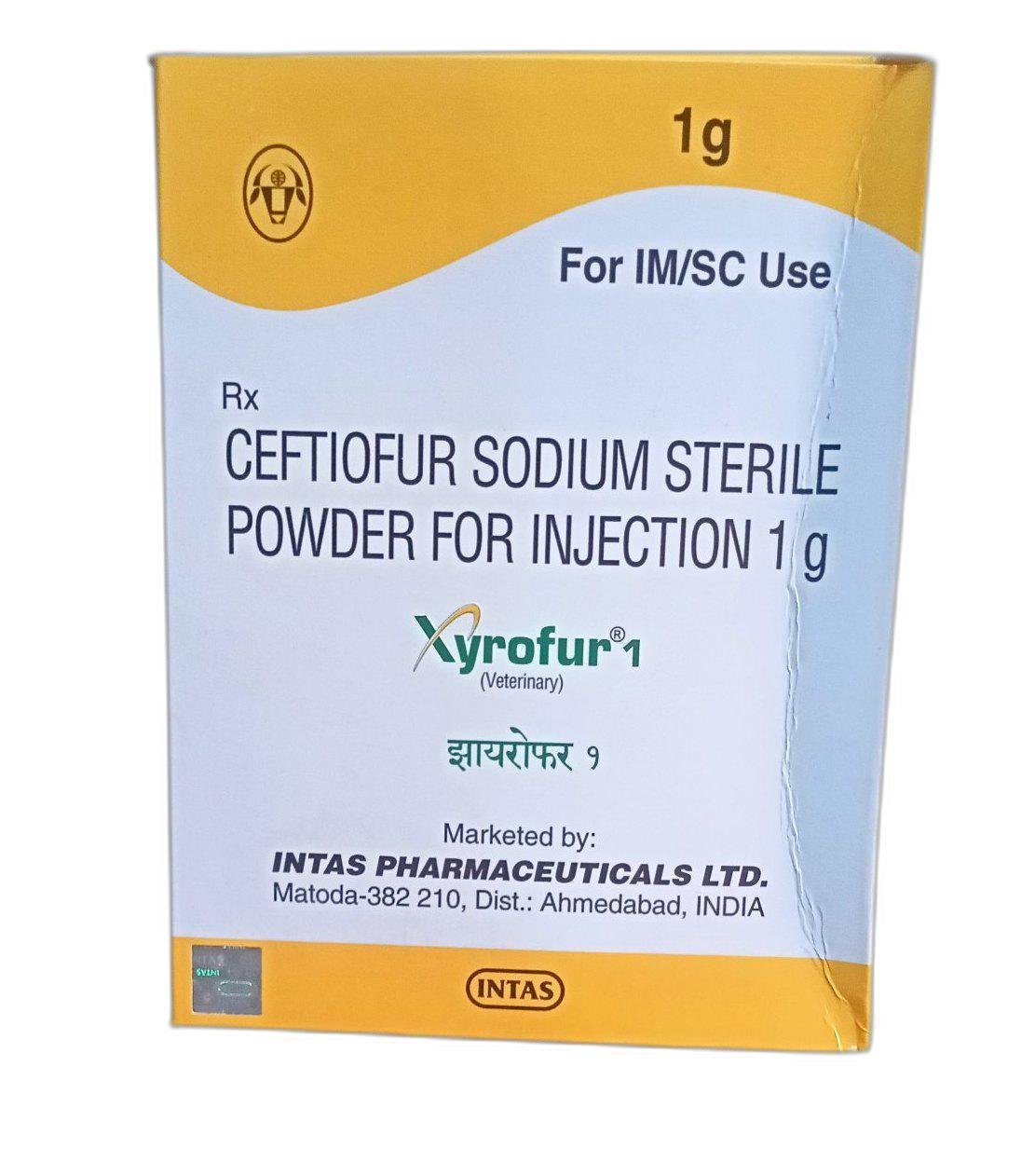 Ceftiofur Sodium Sterile Powder For Injection 1g
